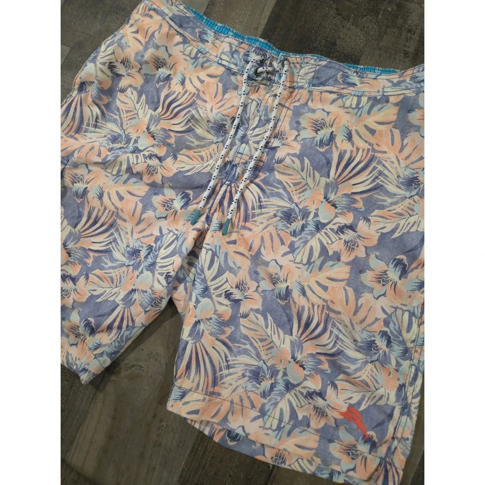 Tommy Bahama Baja Jungle Royale Swim Trunks Board Shorts Tropical Floral Men's L
